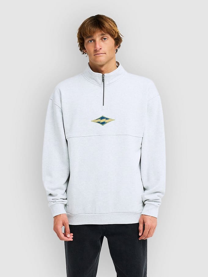 Billabong Burleigh Sweatshirt Met Halve Rits Wit,Grijs S Man