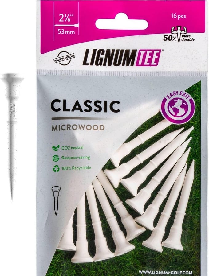 Golf Tees 53 mm - 16 Stuks, Wit, voor Consistente Prestaties