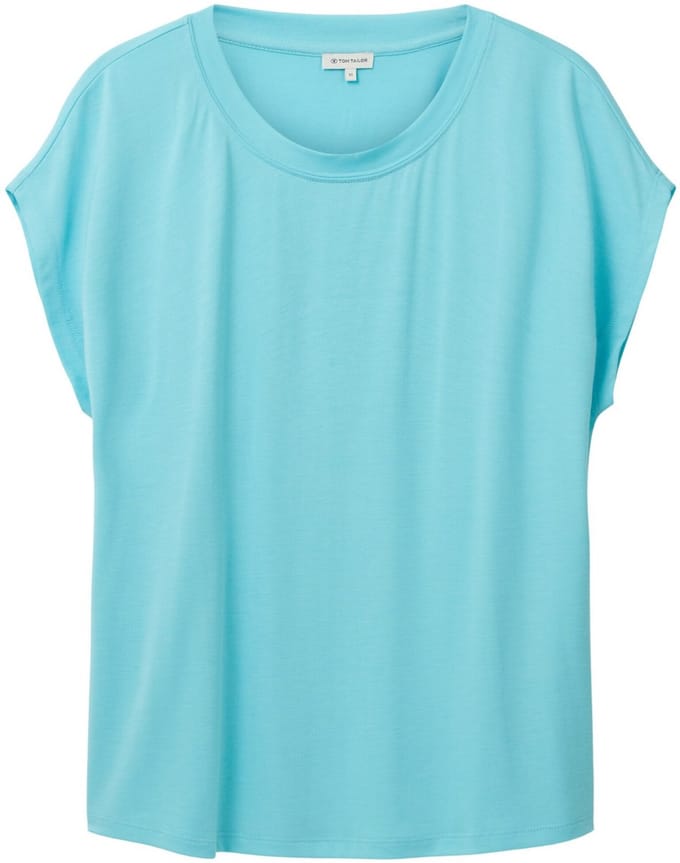 Tom Tailor - T-shirt - Maat S - Vrouwen - 26007 teal radi - Viscose
