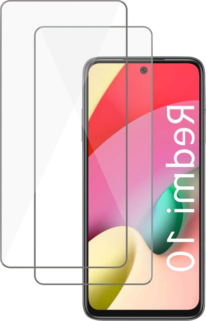 Glas Screenprotector geschikt voor Xiaomi Redmi 10 - Beschermglas Screen Protector - 2x