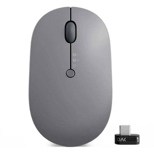 Lenovo Go Wireless Multi Device Muis – Draadloos – Optisch – Grijs – 3 Toetsen – 2400 dpi
