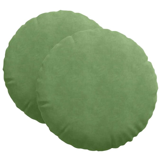 vidaXL - Zitkussens - 2 - st - Fluweel - Lichtgroen - Ø60 - x - 21 - cm