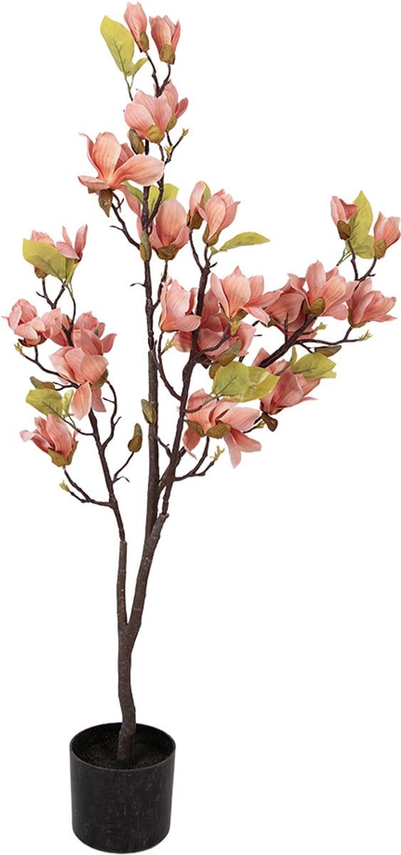 Clayre & Eef Kunstplant Magnolia 20x15x120 cm Oranje Kunststof
