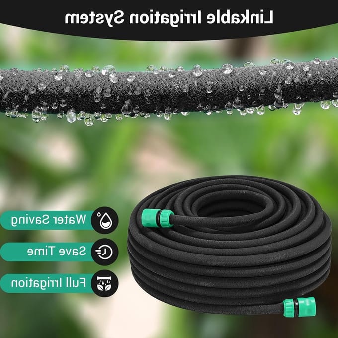 Set van Soaker Hoses voor Drip Irrigation, Ideaal voor Bloembedden, Groenten en Kassen, Zwart