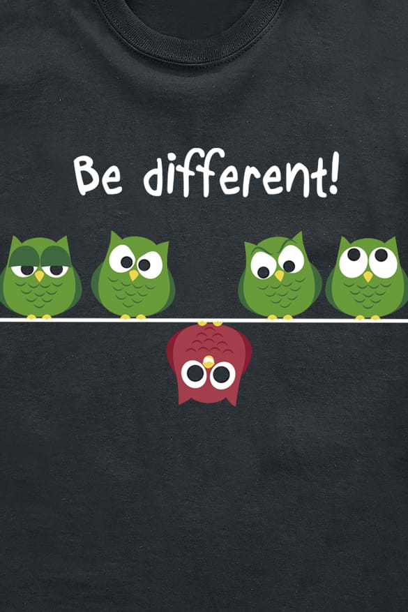 Be Different! - Fun T-shirt voor kinderen - Kids - Be Different! - voor Kinderen - zwart
