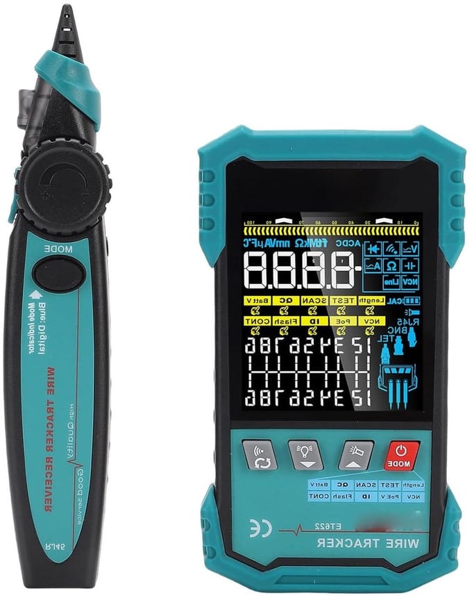 Ethernet Kabeltester - Netwerk Tester - Netwerk Installatie - Lengte & POE Detectie - 400M - Zwart