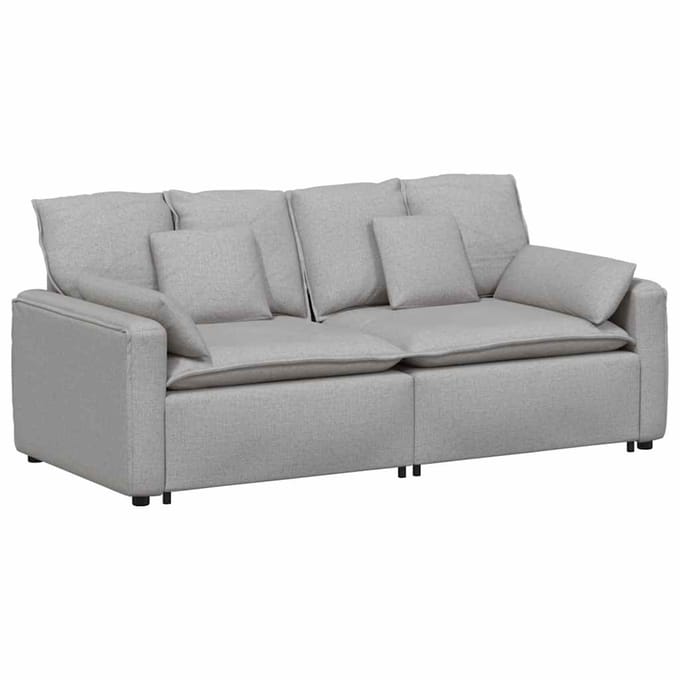 vidaXL - Modulaire - bank - met - kussens - wolk - grijs