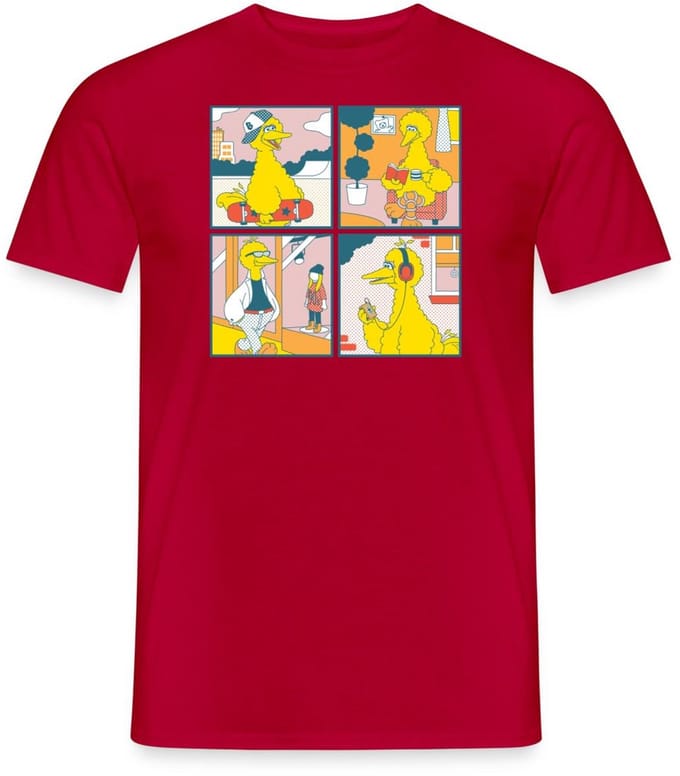 Sesamstraat Bibo Striptegels Mannen T-shirt
