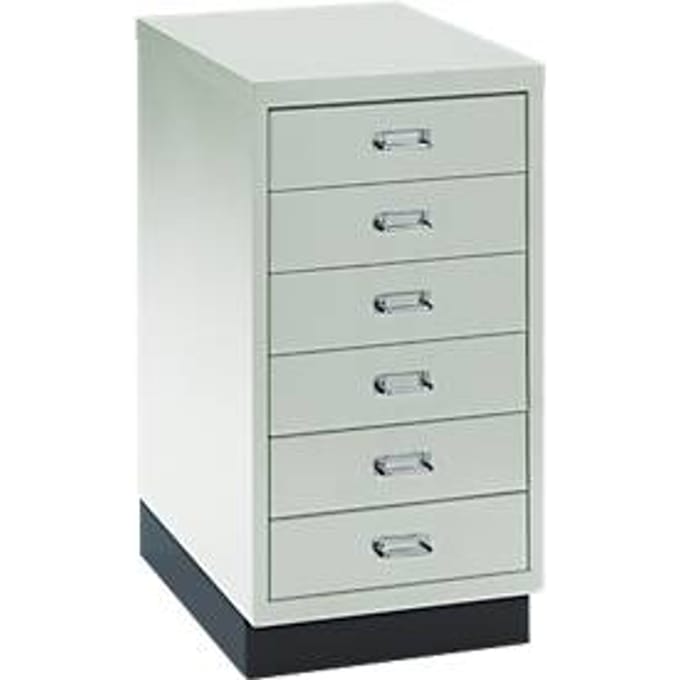 SSI ladekast A3, 6 schuifladen, 675 mm hoog, lichtgrijs