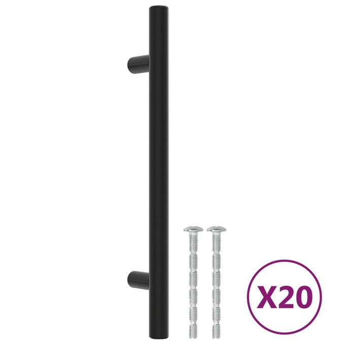 vidaXL - Handvatten - 20 - st - 128 - mm - roestvrij - staal - zwart