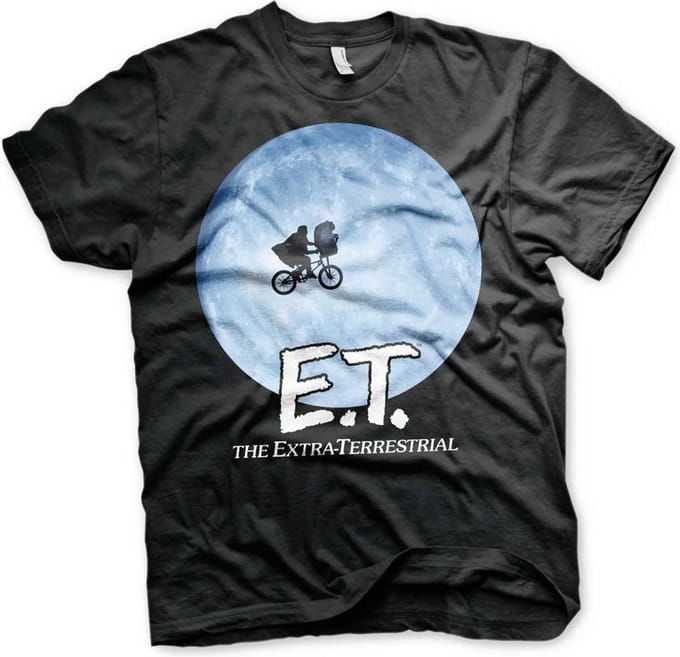 E.T. Heren Tshirt -M- Bike In The Moon Zwart