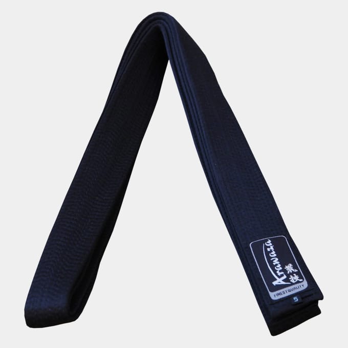 Arawaza Karateband Regular Satijn | 3.8 cm | Zwart (Maat: 290)