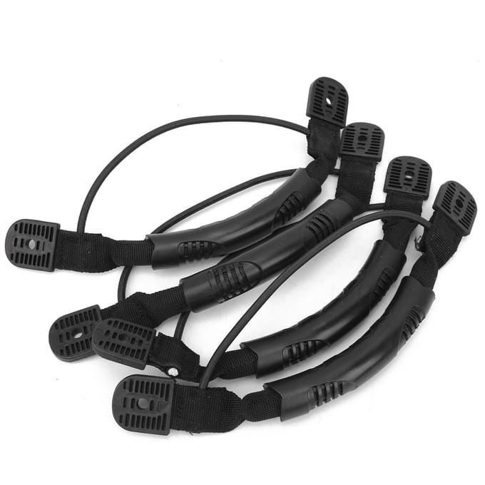 Poignée de canoë en sangle plastique nylon avec jeu de boutons fixes à vis pour canoë dugout black