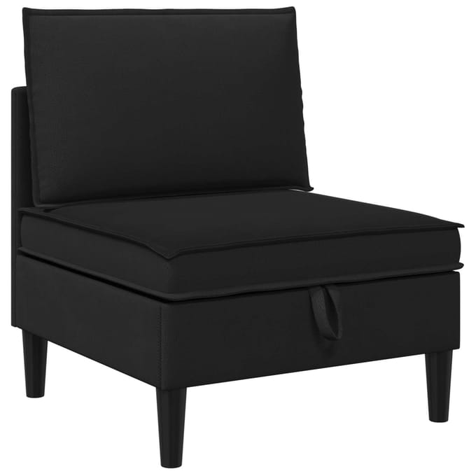vidaXL - Midden - Sofa - met - Opbergruimte - Zwart - Fluweel
