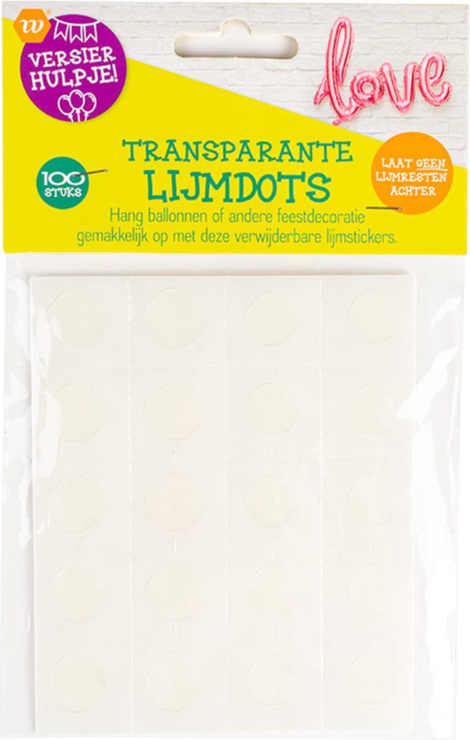 Versierhulpje | 100 stuks lijmdots | transparant | geen lijmresten