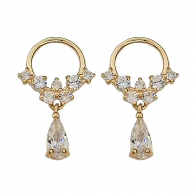 Oorbellen- Goud plating- Zirkonia- Klein-Charme Bijoux