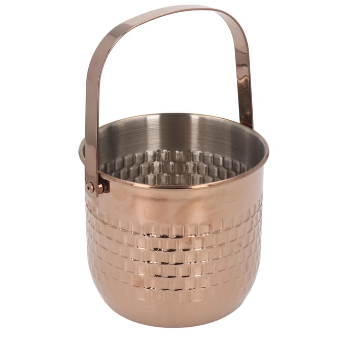 Seau à Vin Double Couche Acier Inoxydable Isolé Seau à Glace pour Vin pour KTV Bar Dîner Type 1 gray