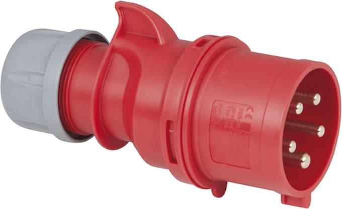 Stekker PCE 913221 CEE 32A 400V 5p Male Rood