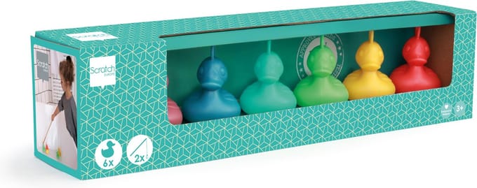 SCRATCH Set Van 6 Kermiseendjes - Koraalrif - Met 2 Hengels - 3 Jaar