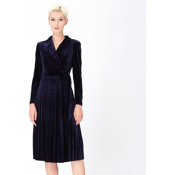 Velvet wrap effect -jurk