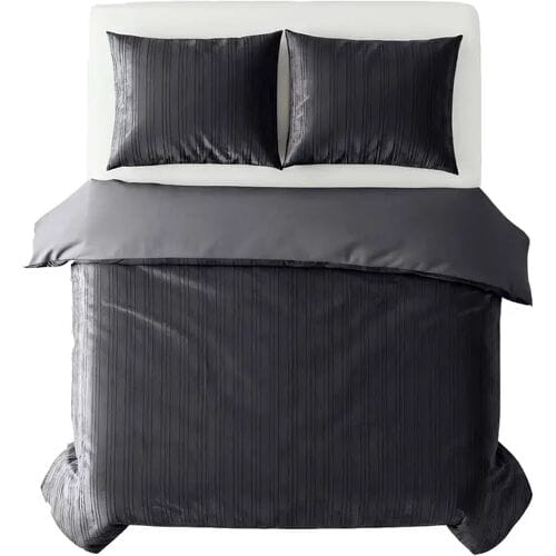 Sleeptime Dekbedovertrek Velvet Lining Zwart - Eenpersoons 140 x 200/220 cm + 1 kussensloop