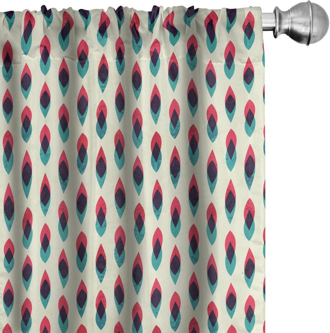 ABAKUHAUS Geometrische Curve – Gordijnset 2x75x175 cm – Microvezel
