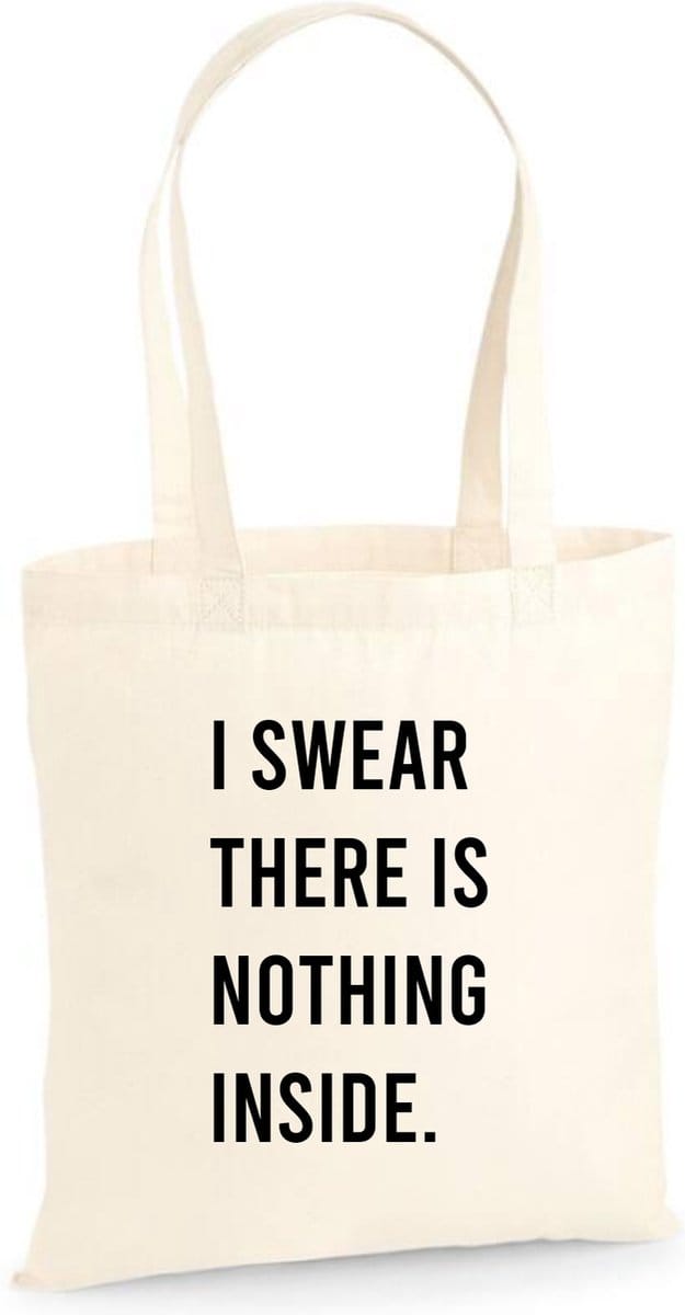 Linnen tas I swear there is nothing inside, Naturel, One Size
