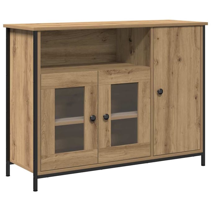 vidaXL - Dressoir - Artisan - Eiken - 100 - x - 35 - x - 75 - cm