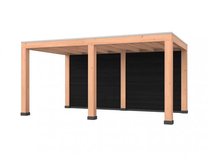 Douglas overkapping, 500 x 300, met achterwand, Westwood Modern Basic zwart