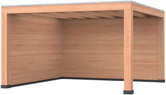 Douglas overkapping, 400 x 400, met achterwand en zijwand, Westwood Modern Plus