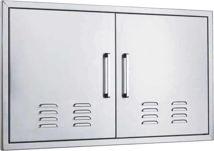 Buitenkeukendeur - BBQ deur - Buiten koken - Geventileerd ontwerp - 36" B x 21" H - Zilver