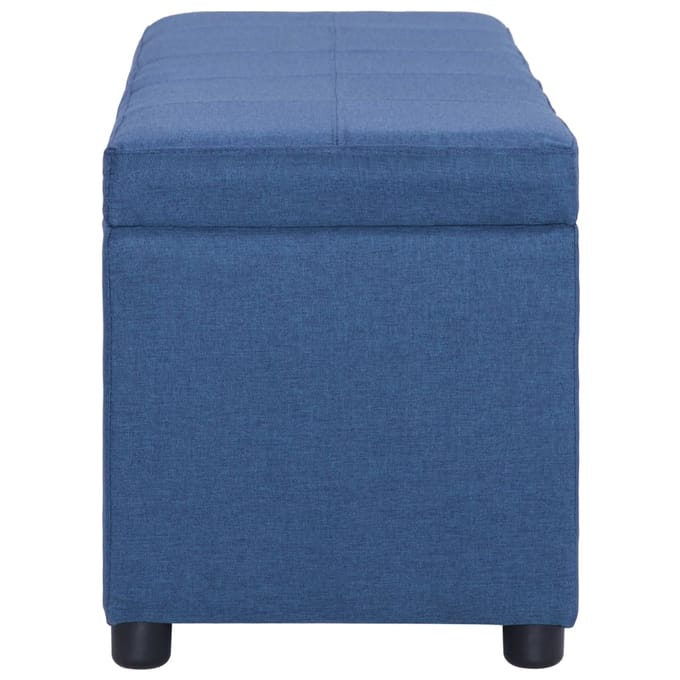 vidaXL - Bankje - met - opbergvak - 116 - cm - polyester - blauw