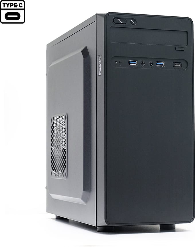 Micro-ATX Mini-Tower Behuizing Zonder Voeding - 1x USB-C - 2x USB3.0