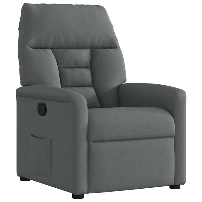 vidaXL - Relaxfauteuil - Donkergrijze - Stof