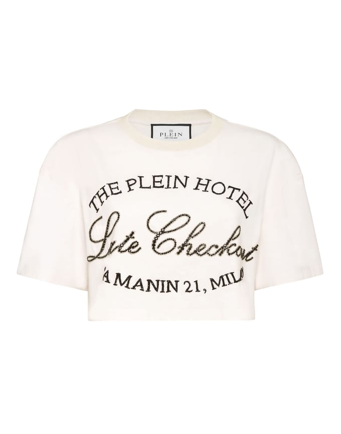 Cropped T-Shirt Late Checkout Crystal