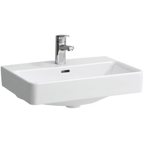 LAUFEN PRO S compact wastafel 55x38 cm met 1 kraangat met overloop, wit