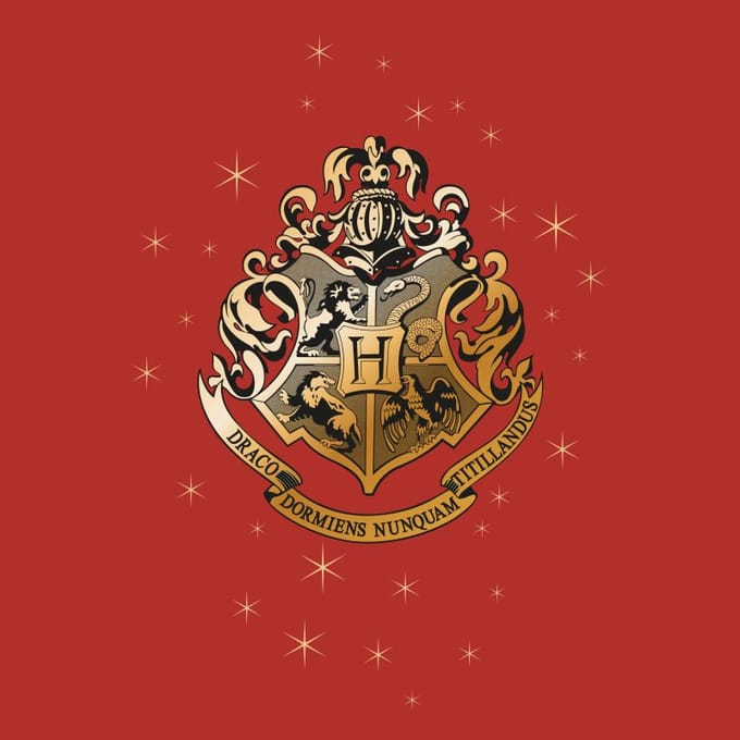 Harry Potter Star Hogwarts Gold Crest t-shirt - Rood - S