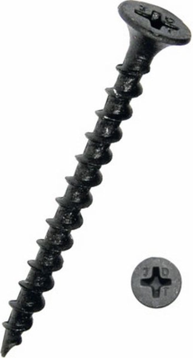 Gipsplaatschroef zwart 3.5 x 45 mm. lang. 100stuks. Deltafix.