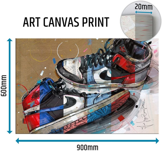 Sneaker canvas 1984 colourway 90x60 cm