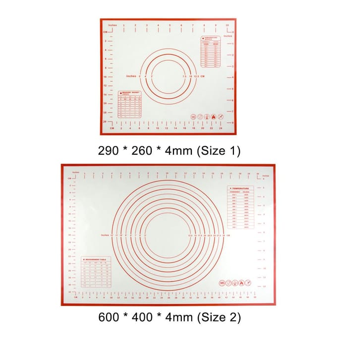 Tapis de Pâtisserie Antiadhésif en Silicone Réutilisable Pétrissage Épaissir Planche à Pâtisserie Tapis à Pâte Purplish Red white