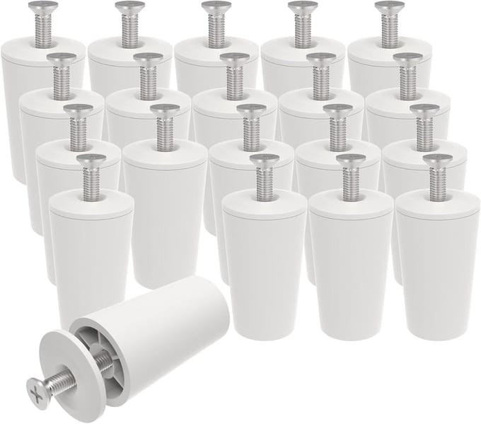 Rolluik Stoppers - Bufferstoppers - Schade voorkomen - Verbeterde uitvoering - 40 mm schroef - Wit