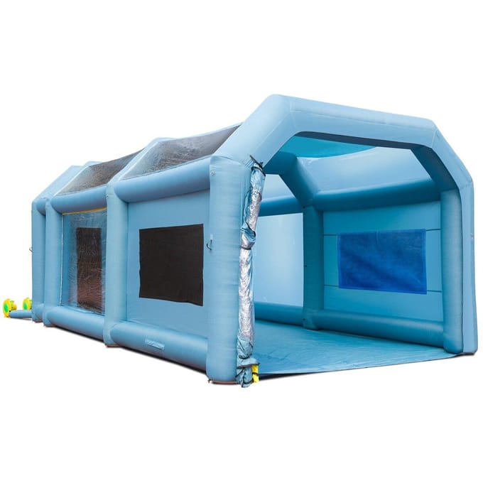 Opblaasbare Spuitcabine Auto Verf Tent 28x16x11ft Filtersysteem 2 Ventilatoren