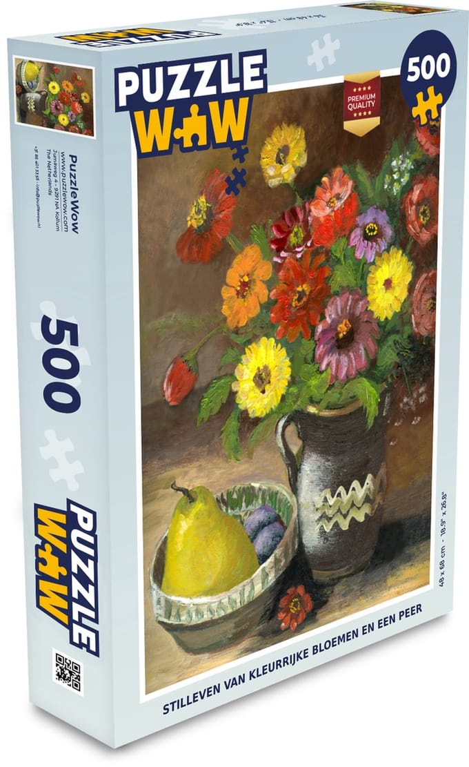 Puzzel Stilleven - Bloemen - Fruit - Legpuzzel - Puzzel 500 stukjes