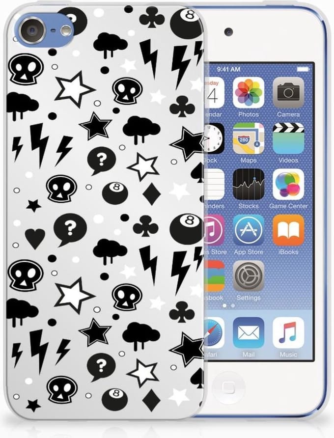 Back Cover voor Silicone Back Case Apple iPod Touch 5 | 6 Silver Punk