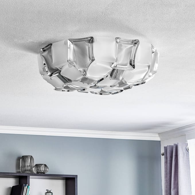 Slamp Mida plafondlamp, 50 cm, wit-platina