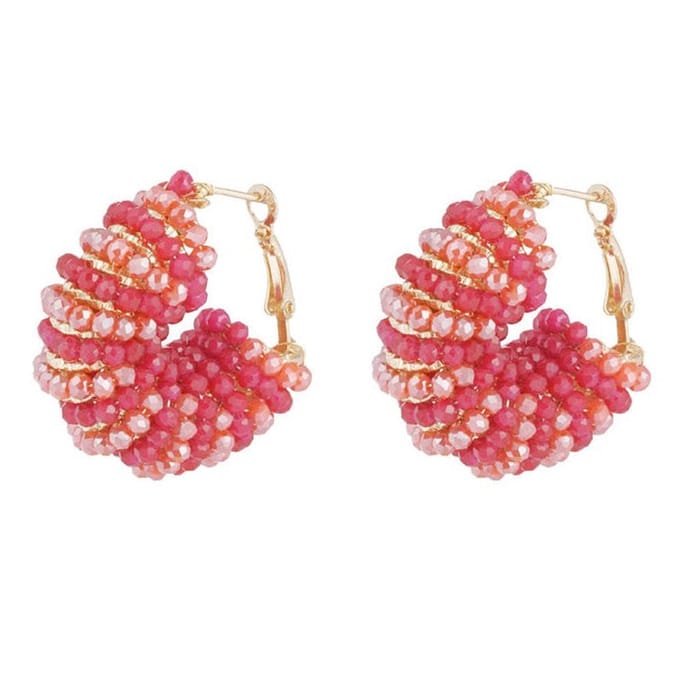 Yehwang Oorbellen Happy Beads goud rood