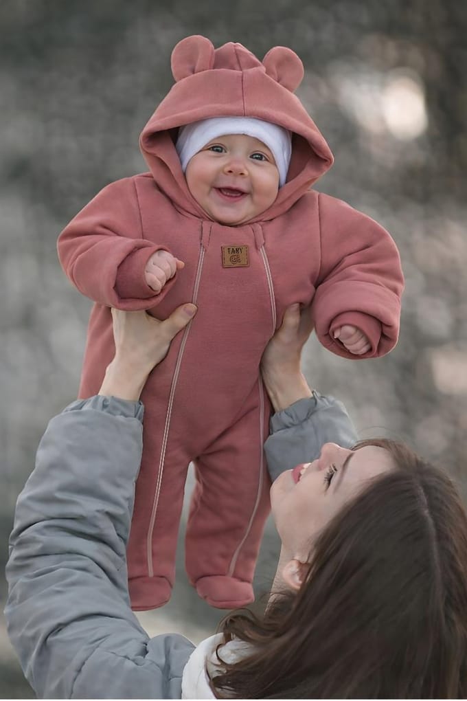 Dartomik - Kinder Onesie - Puder Roze - Twee Ritsen - Katoen