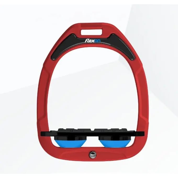 Platte Grip stijgbeugels Rood/Zwart/Blauw Flex-On Green Composite