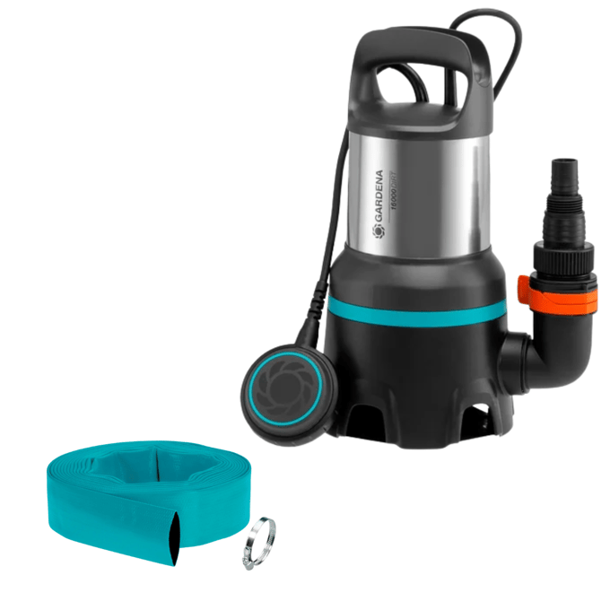 GARDENA Dompelpomp Vuilwater 16000 – 16.000 liter/uur – 0,7 bar met platte slang