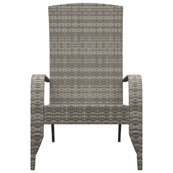 vidaXL - Tuinstoel - Adirondack - Grijs - Poly - Rattan